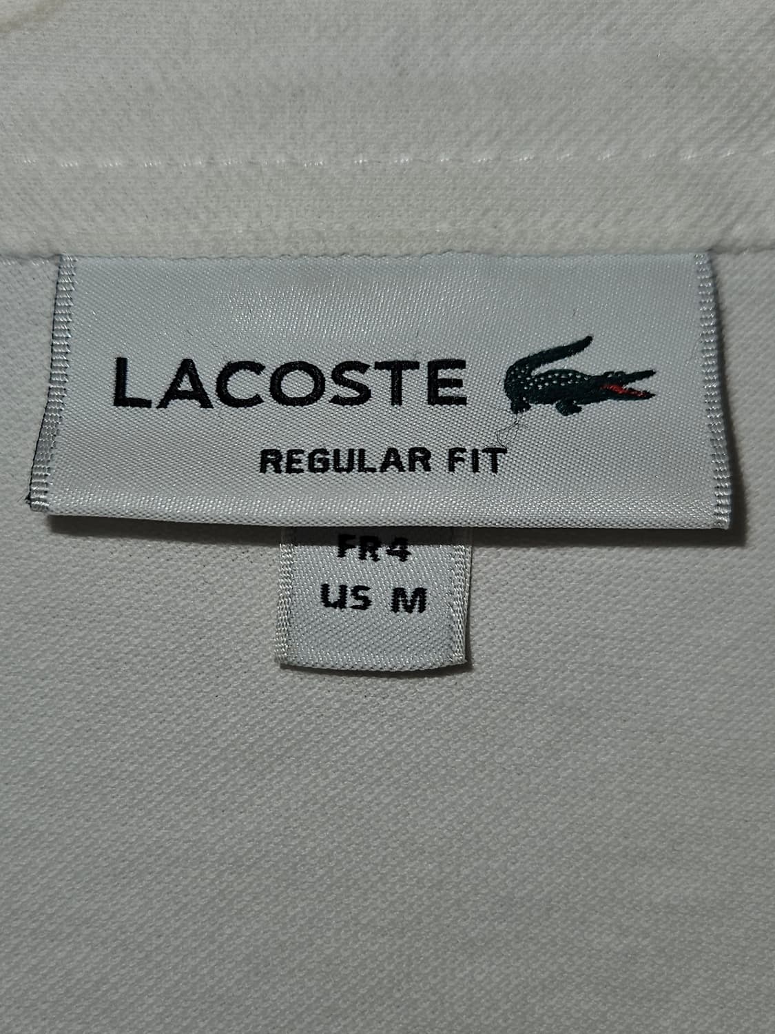 라코스테 화이트 카라티 반팔 폴로 코튼 M 상품이미지3