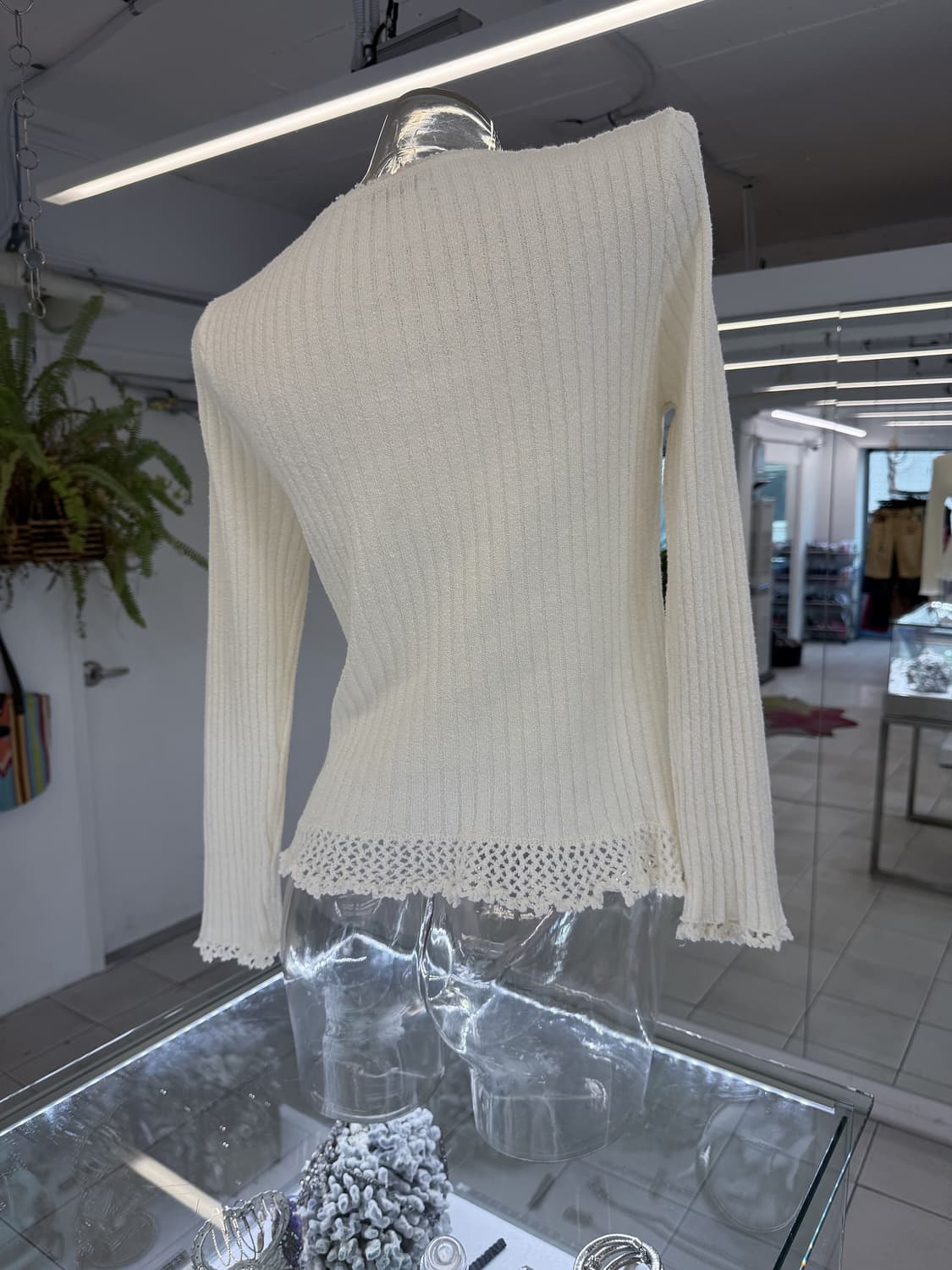 lace trim knit top 상품이미지3