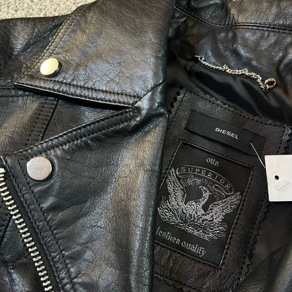 DIESEL 디젤 버팔로우 가죽 라이더 자켓 상품이미지4