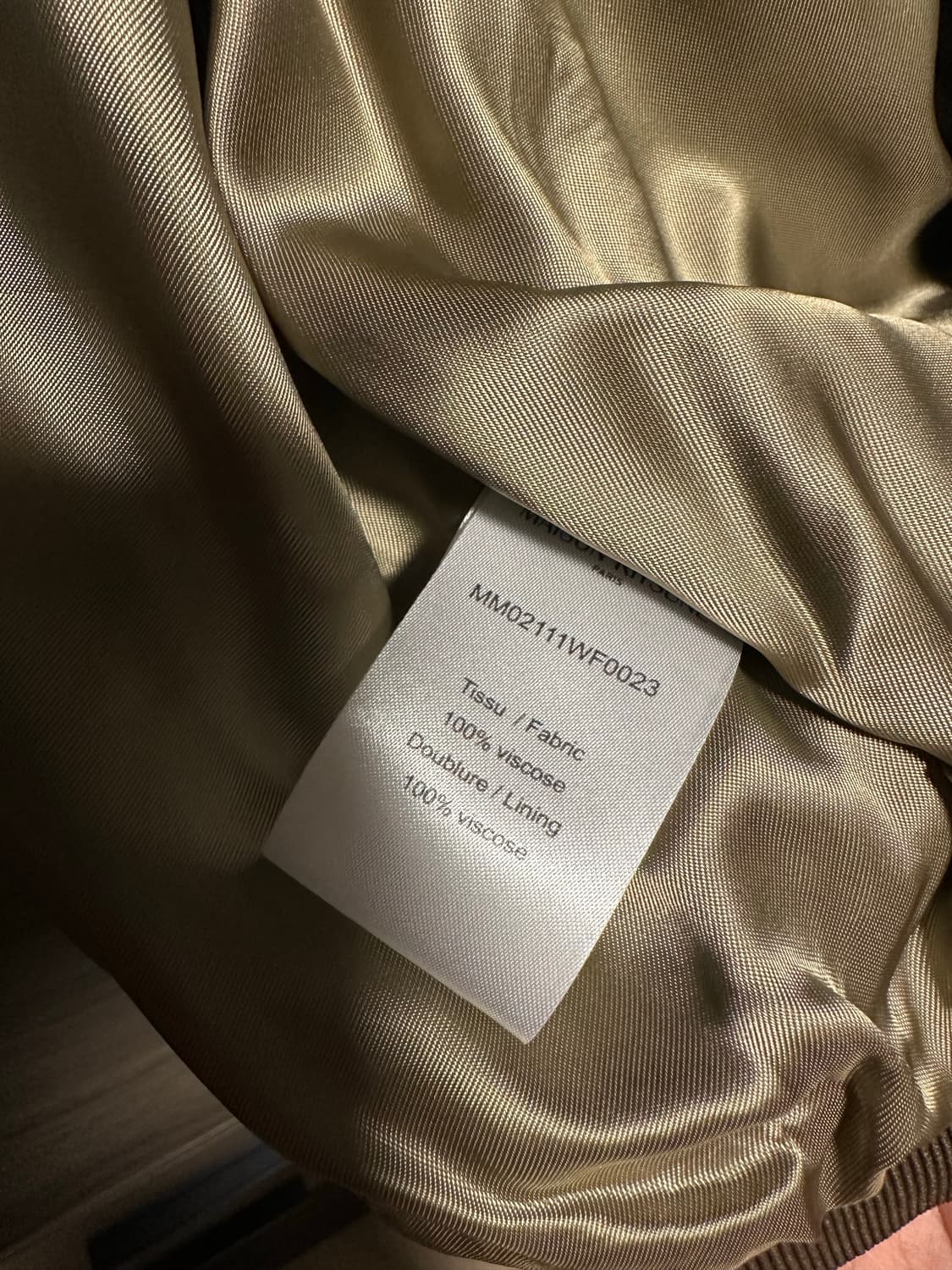 메종키츠네 블루종 사틴 카키색 상품이미지4