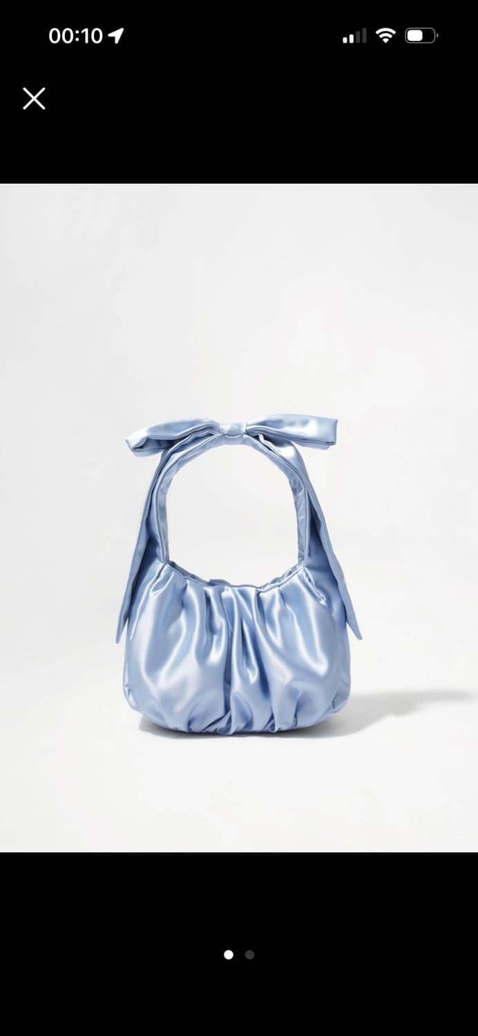 앤아더스토리즈 실크 리본백 스카이블루 새상품 상품이미지1