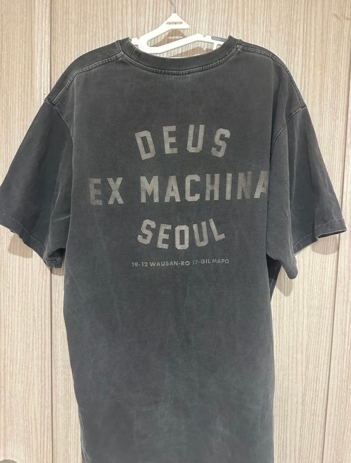 데우스 빈티지 워시드 티셔츠 서울 차콜블랙 M 상품이미지2