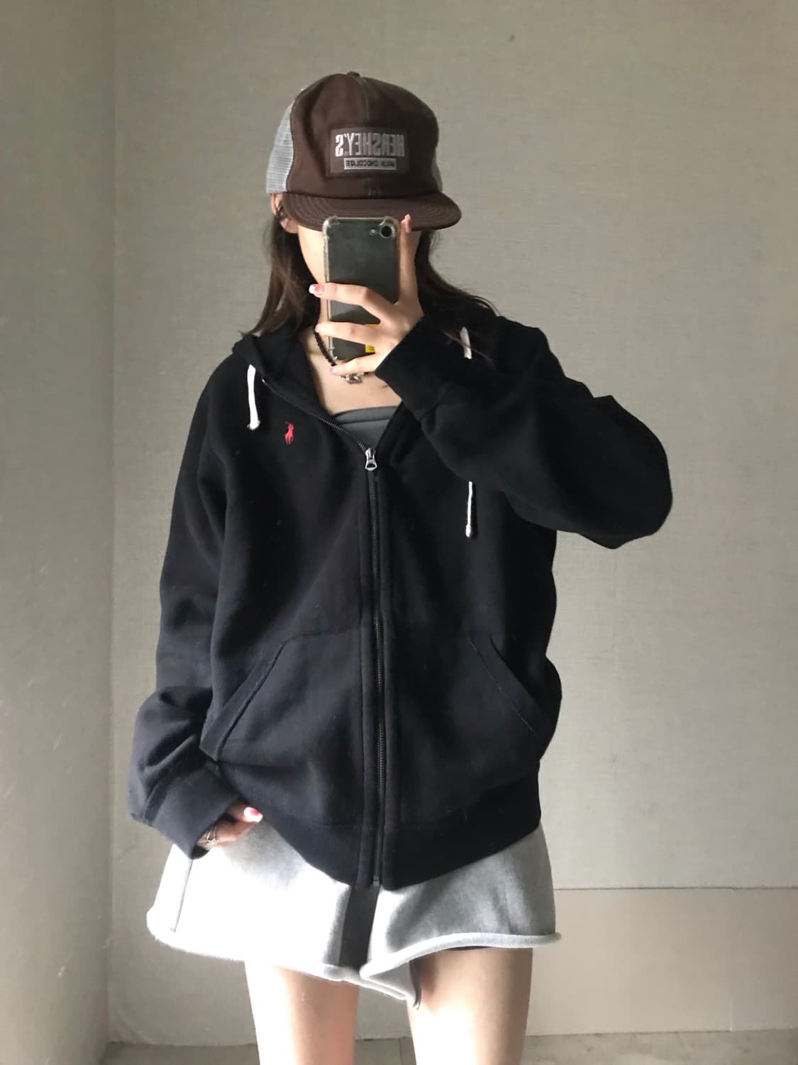 폴로 검빨 후드집업 상품이미지1