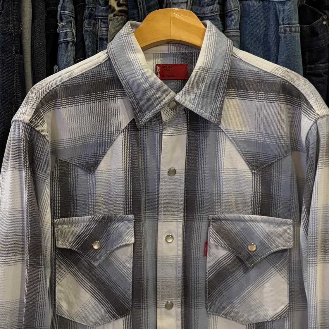 리바이스 웨스턴 투포켓 체크셔츠 L 상품이미지3