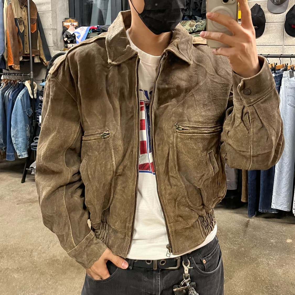 윌슨 레더 스웨이드 봄버 자켓 (105-110) 상품이미지9