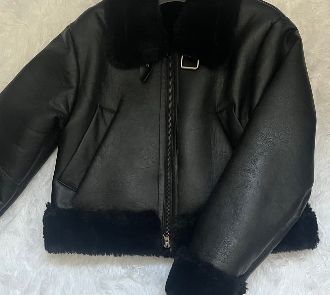 키튼 무스탕 자켓 블랙 상품이미지2