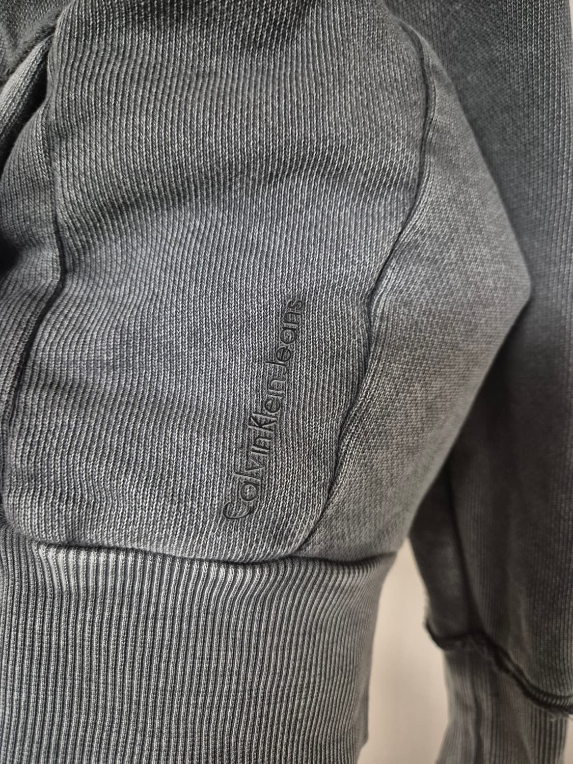 캐빈클라인 사선 데미지 워싱 후드집업 상품이미지6