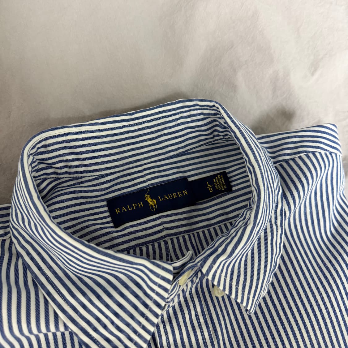 폴로 블루 스트라이프 옥스포드 긴팔 셔츠 L 상품이미지3