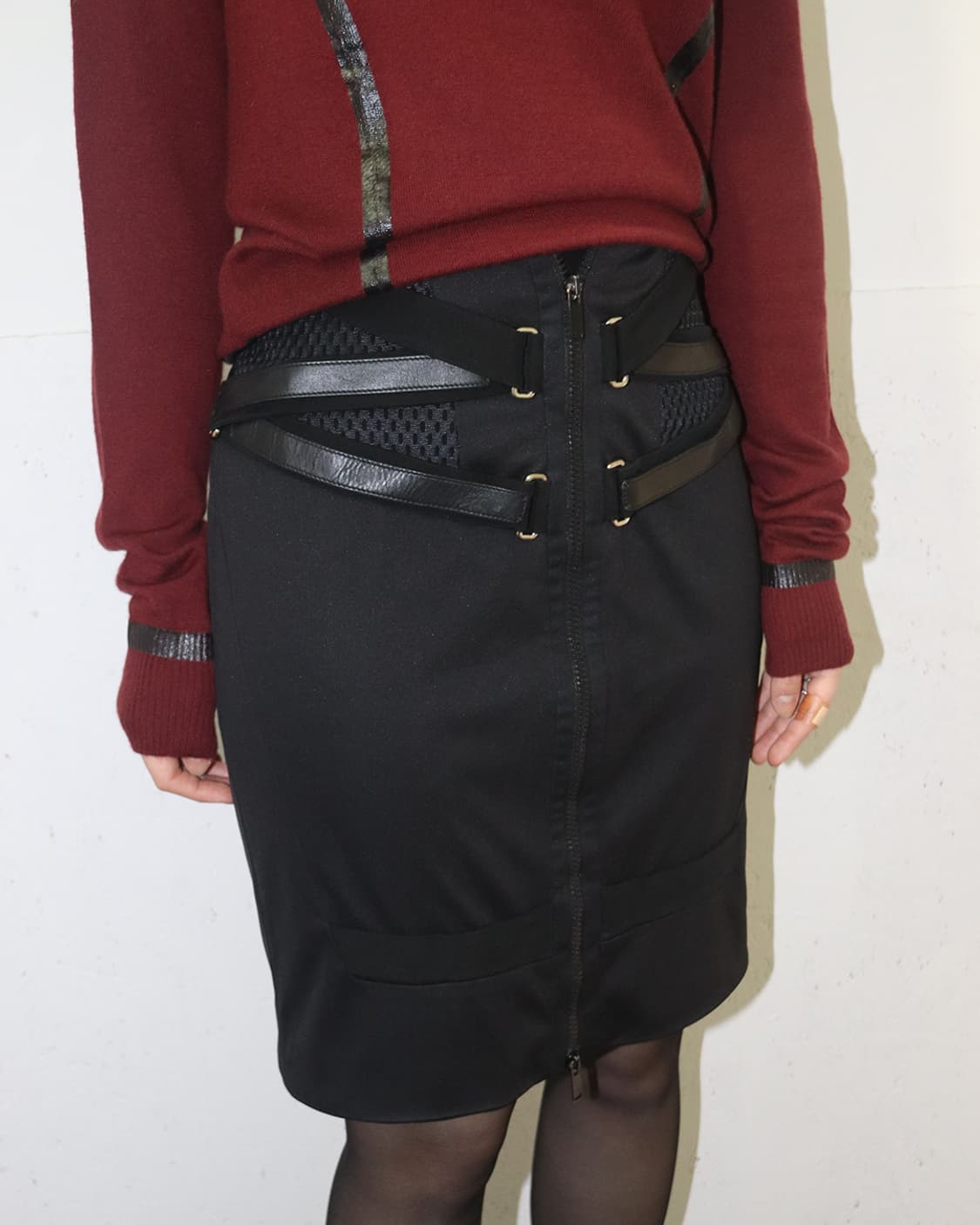 구찌 by 프리다 지아니니 10SS 스트랩 디테일 메쉬 패널 스커트 상품이미지3