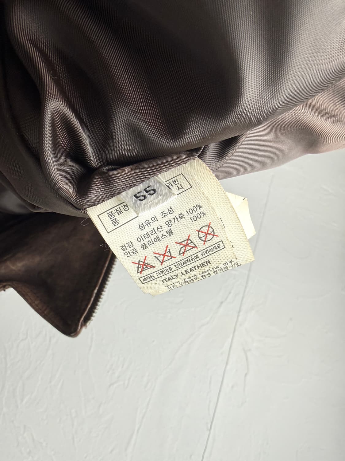 빈티지 쉽스킨 오프셋 레더 자켓 상품이미지3