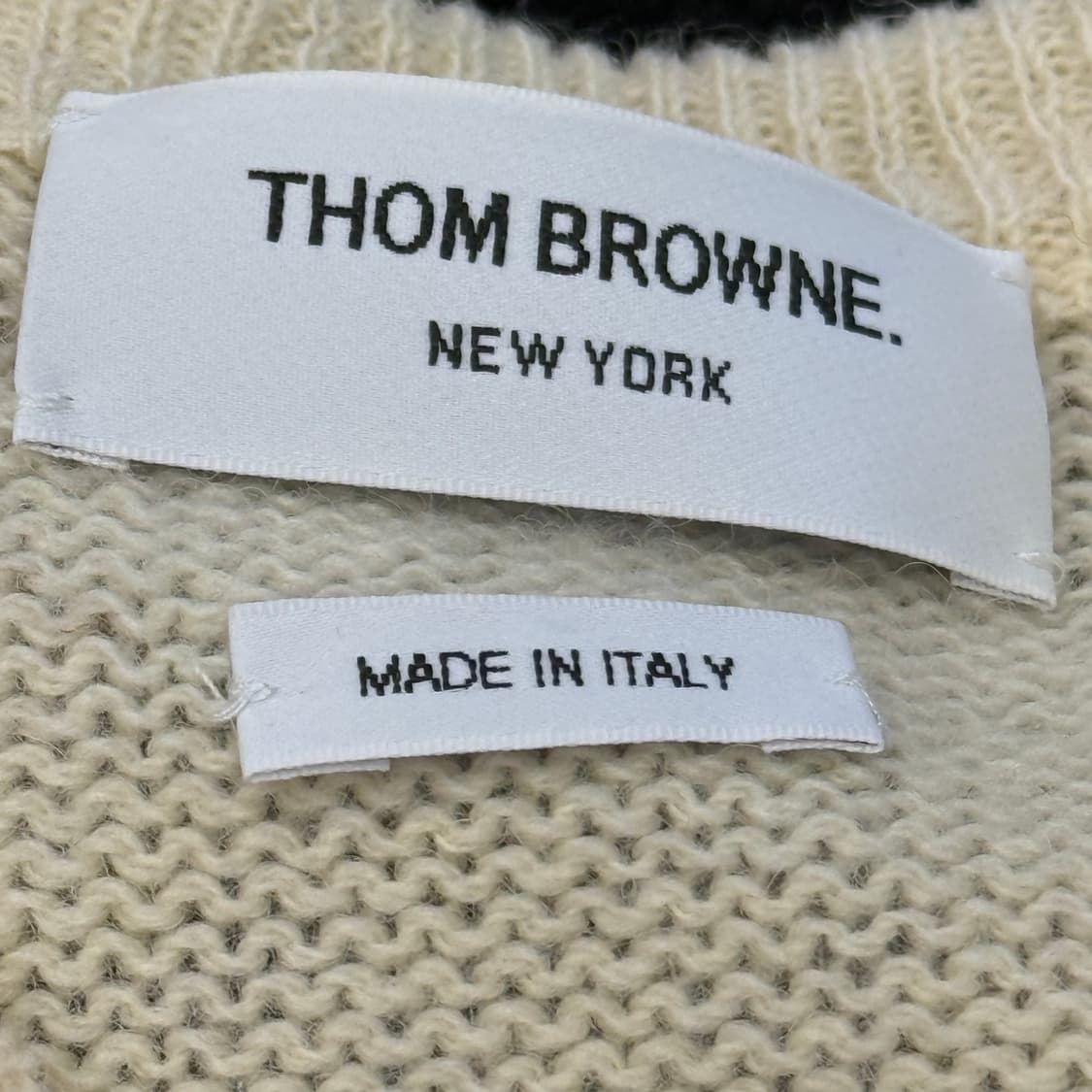 Thom Browne 그레이 완장 아이보리 울 니트 상품이미지5