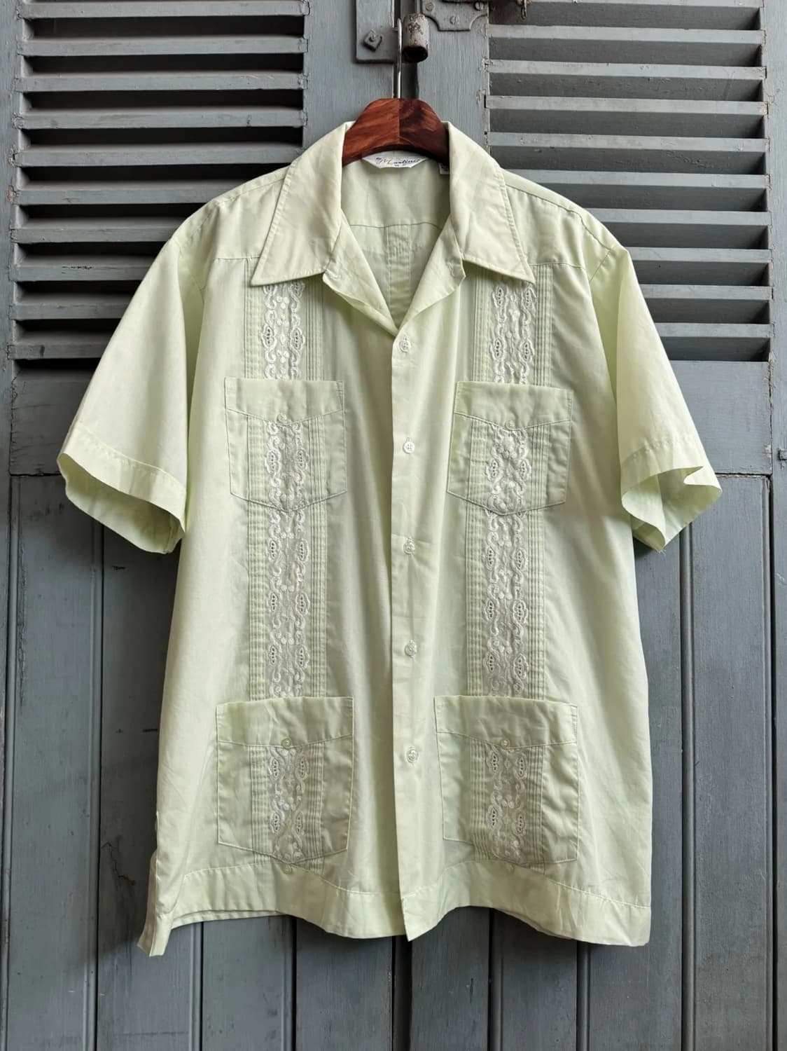 [XL]90's 빈티지 애플그린 구아야베라 셔츠 상품이미지1