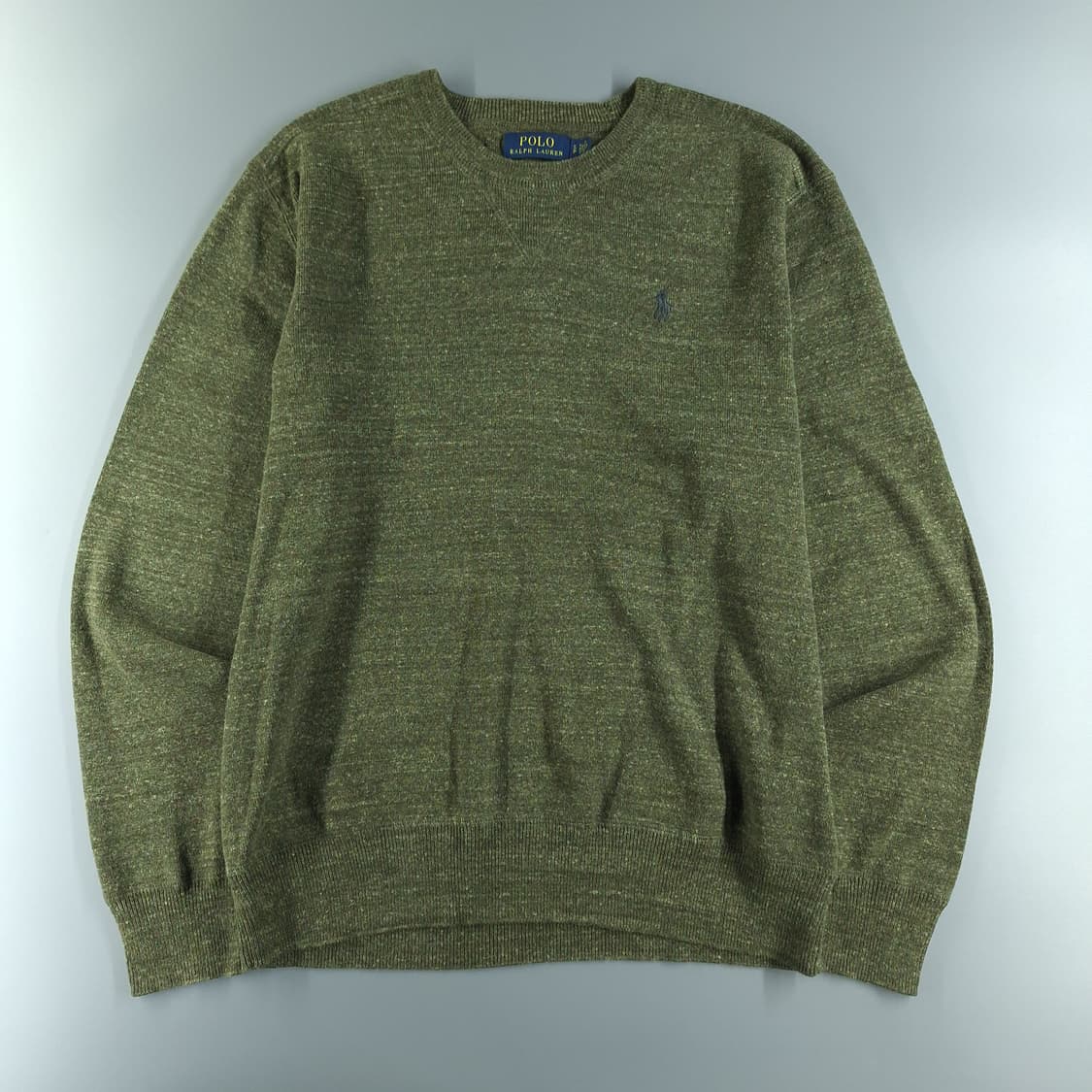 폴로랄프로렌 카키 네이비포니 심플 코튼 라운드넥 니트 L 상품이미지3