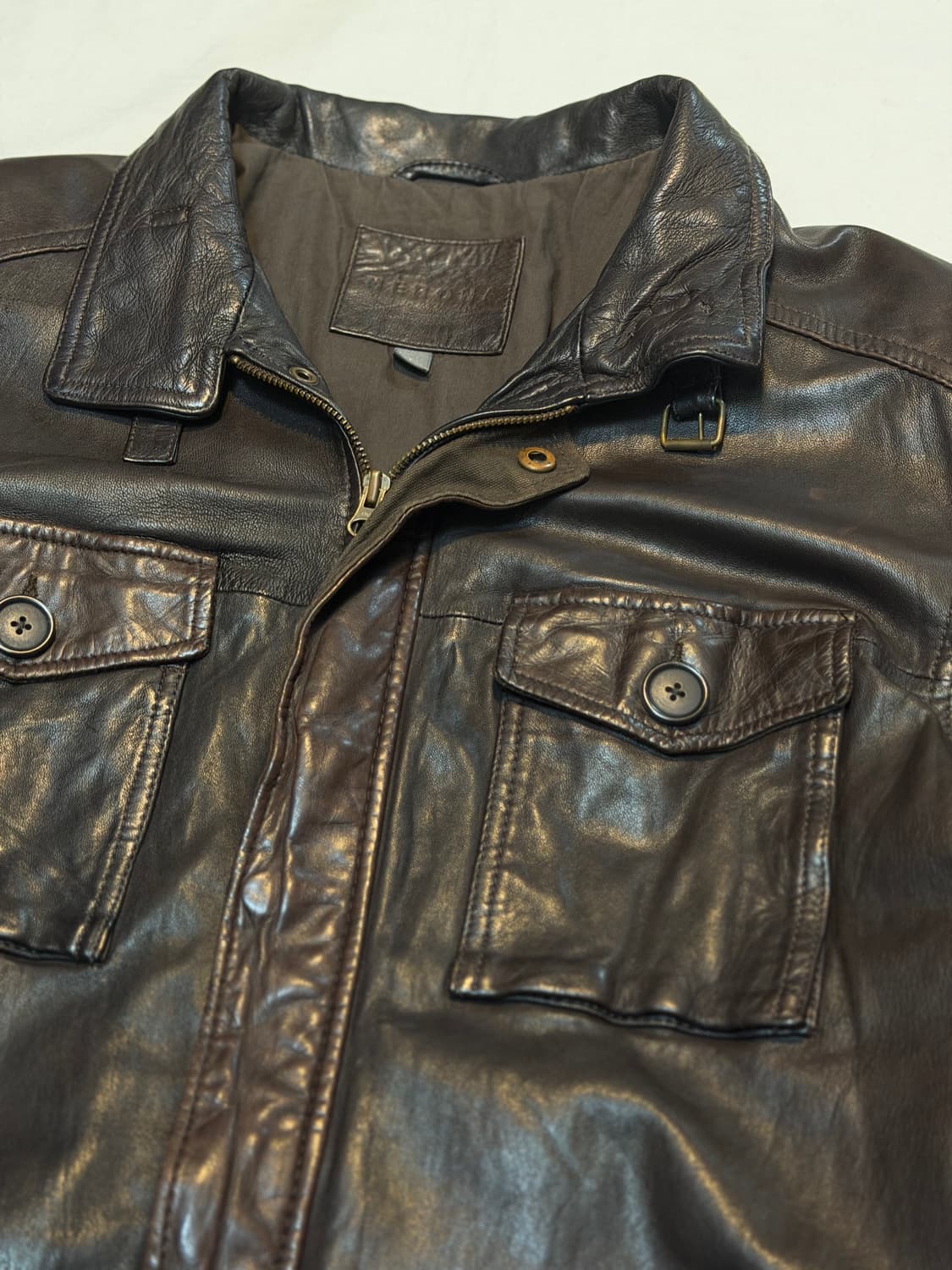 돌체앤가바나맛 빈티지 멀티포켓 램스킨 가죽자켓 브라운 상품이미지2