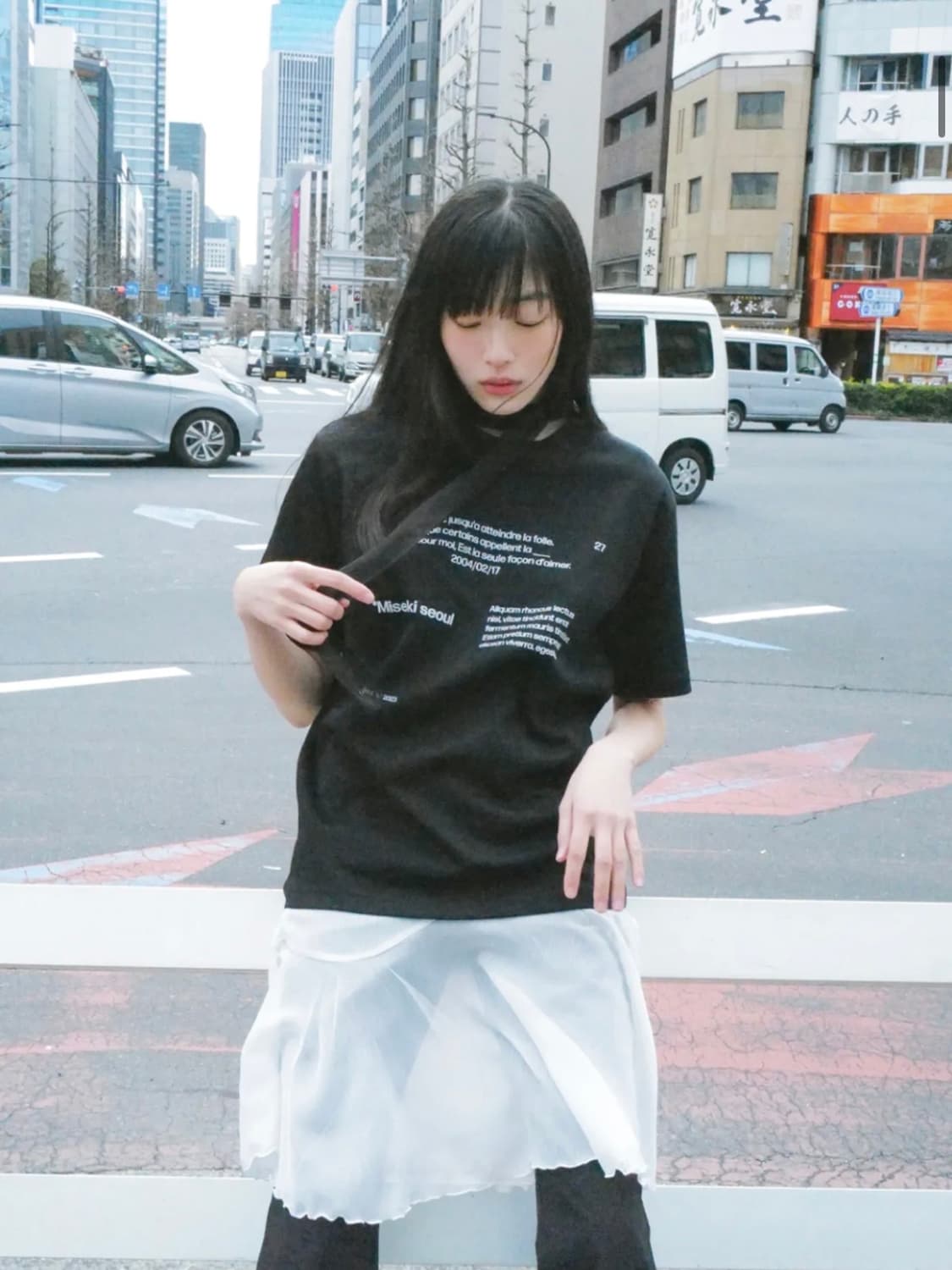 미세키서울 시어 레이어드 랩 스커트 상품이미지3