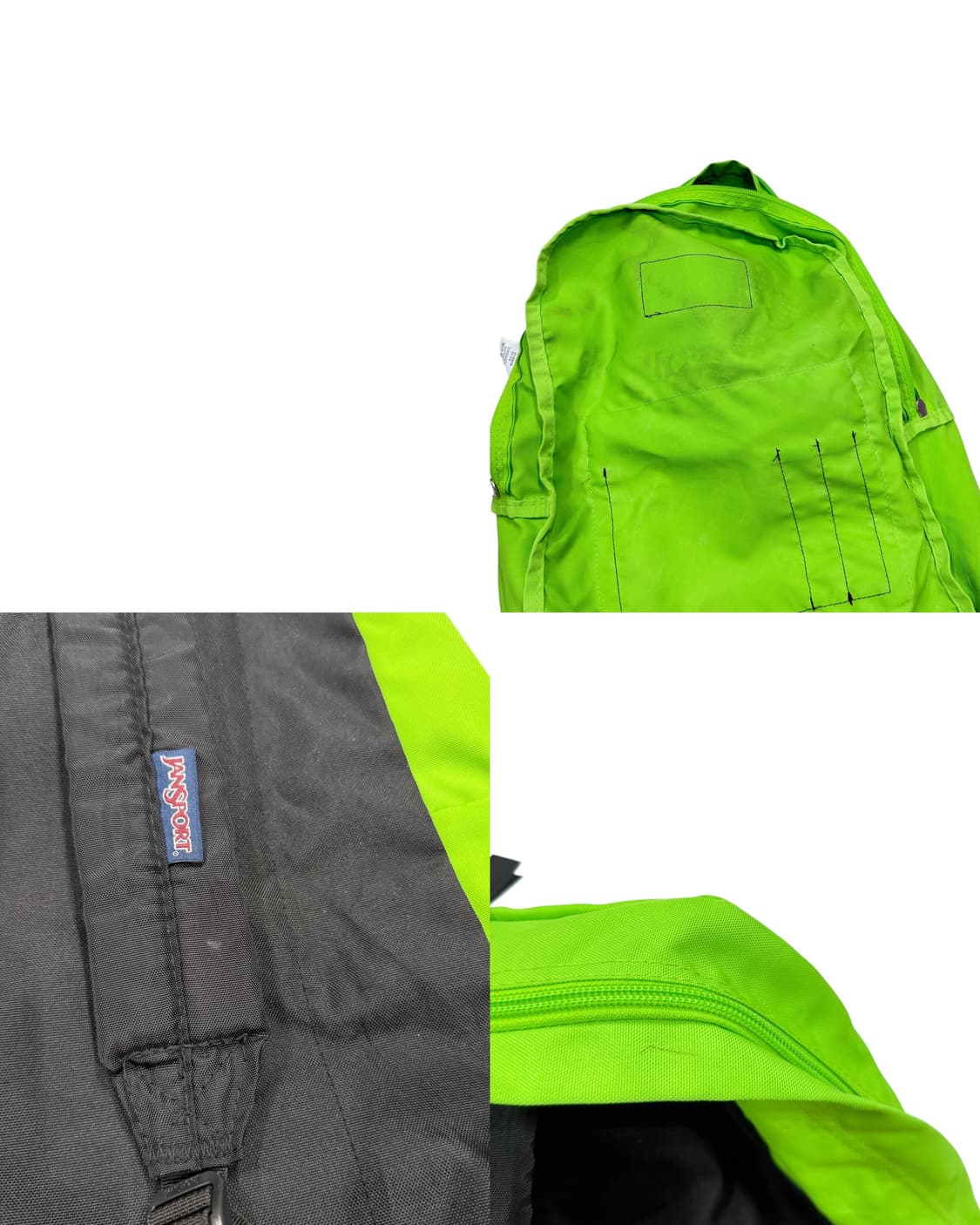 잔스포츠 빈티지 슈퍼브레이크 형광 그린 백팩 가방 상품이미지4