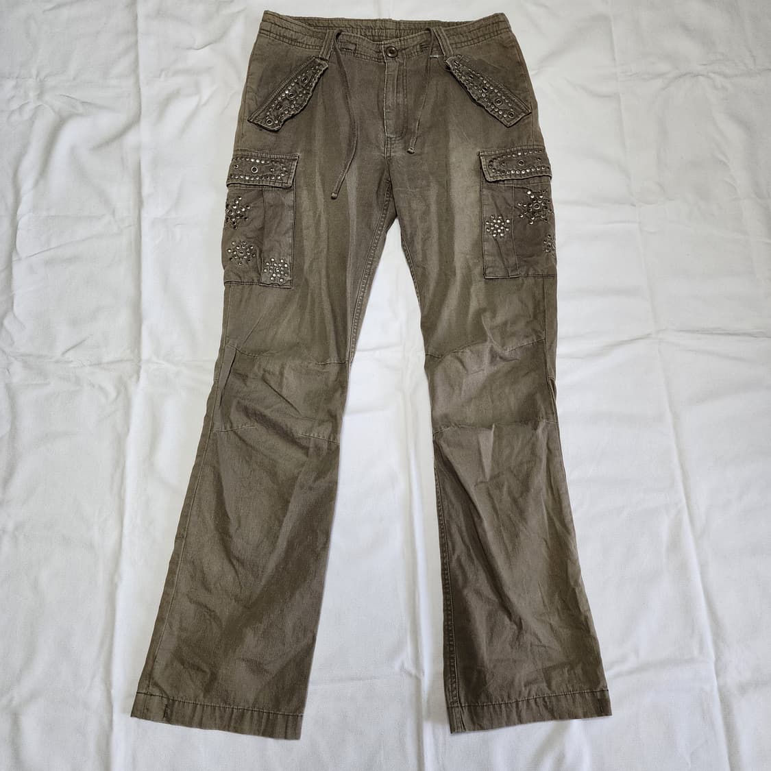 Japan Vintage Y2k 스터드 세미 부츠컷 카고팬츠 상품이미지2