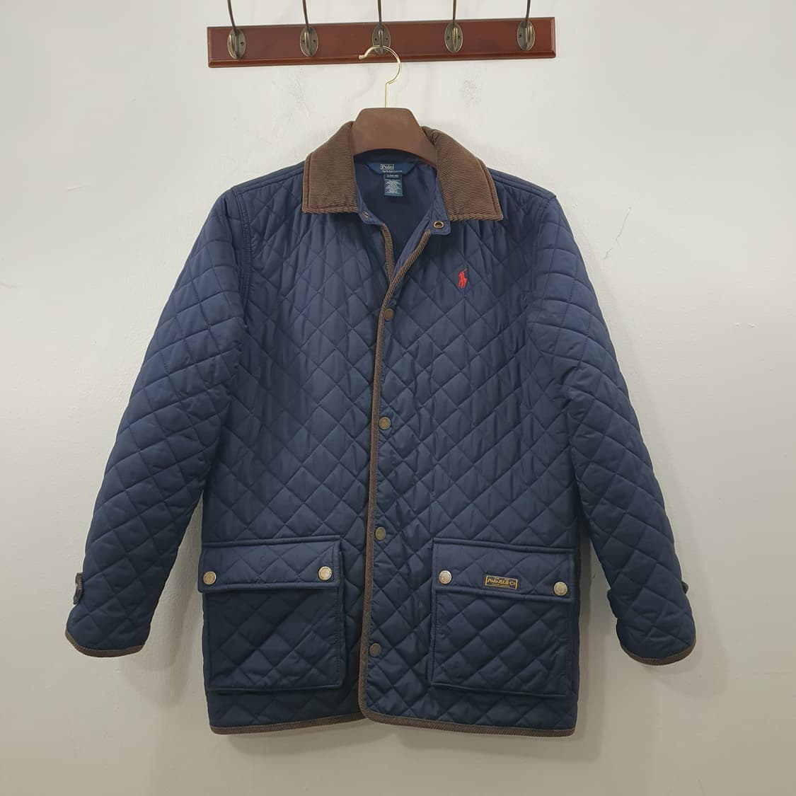 L 폴로랄프로렌 남성 네이비 다이아몬드퀄팅 누빔 자켓 점퍼 상품이미지1