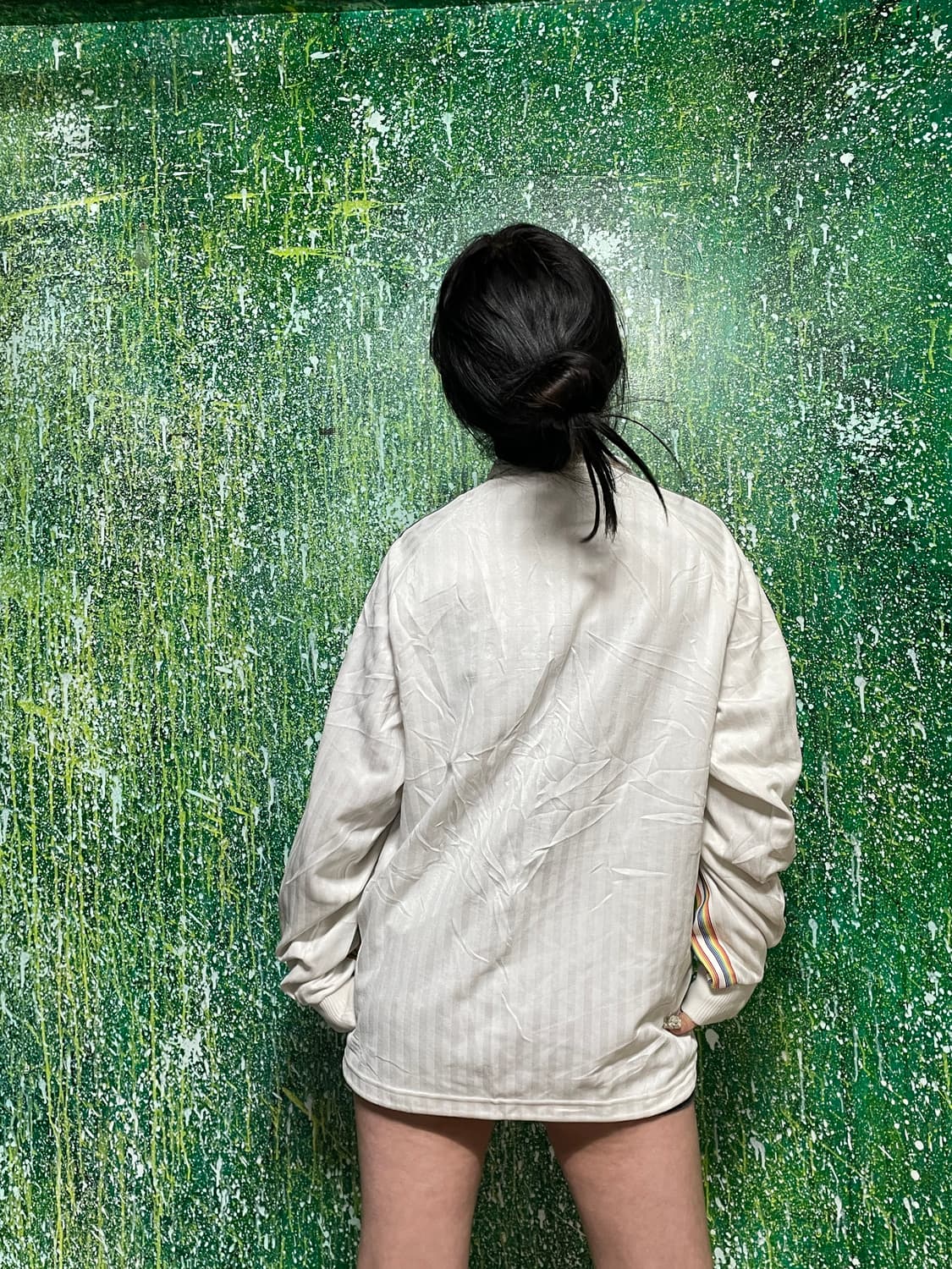 아디다스 화이트 삼선 오버핏 져지 M L 상품이미지3