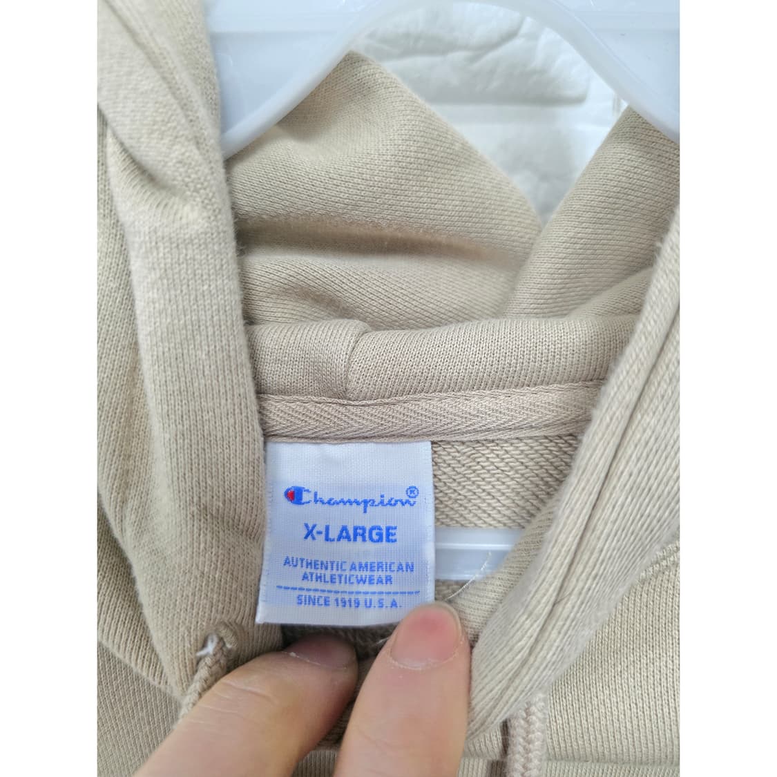 택포_ 챔피온 USA 베이지색 후드티 XL_ 상품이미지2