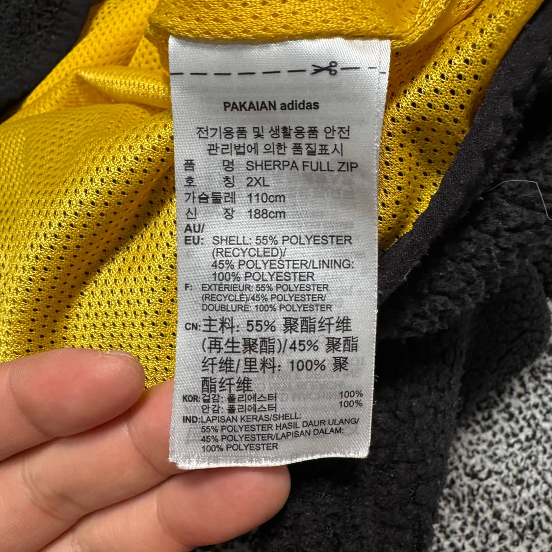 Name : 아디다스 쉐르파 블랙컬러 미드라인 후리스자켓 :)  상품이미지5