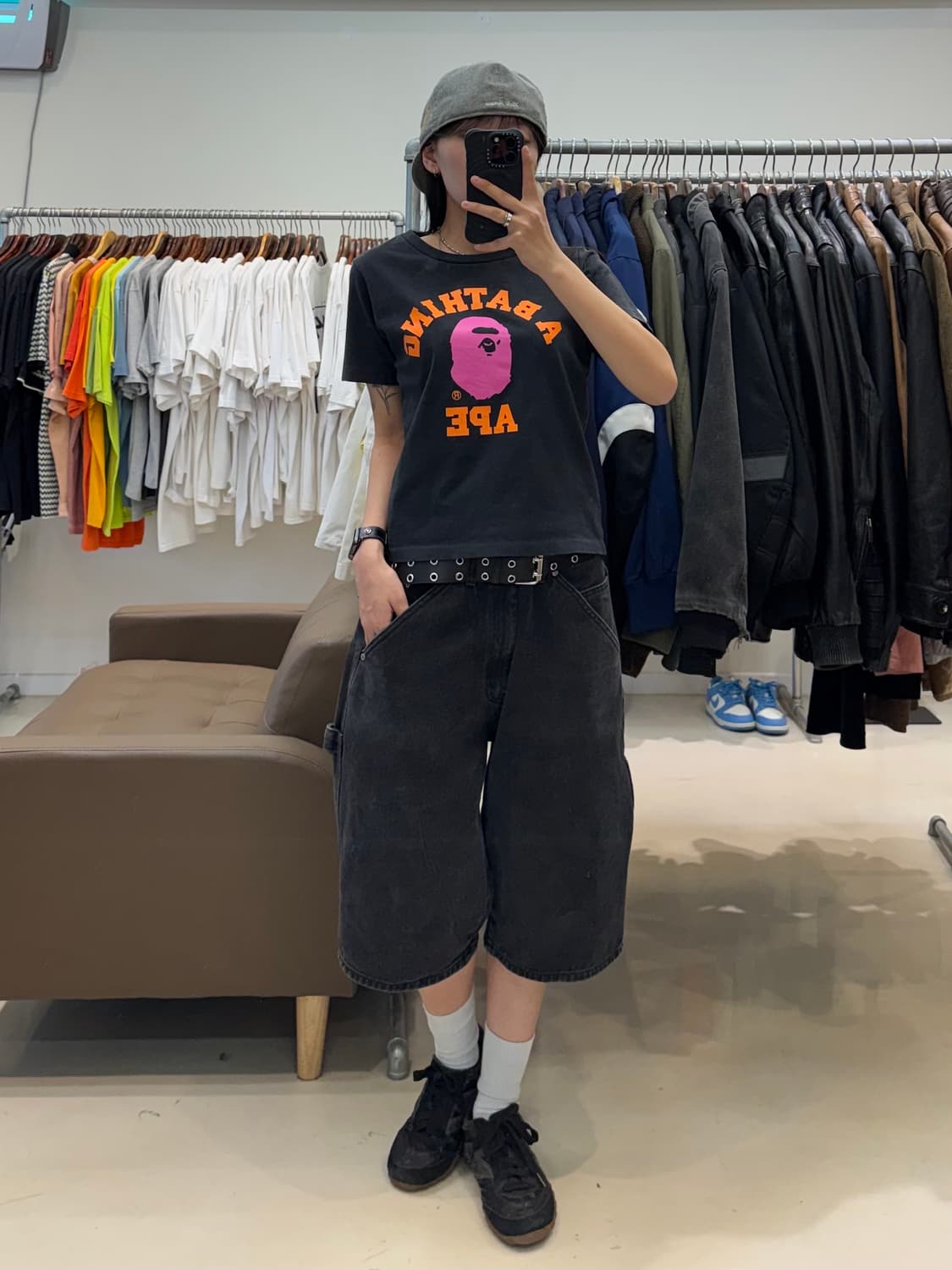 베이프 컬리지 티셔츠 블랙 상품이미지8