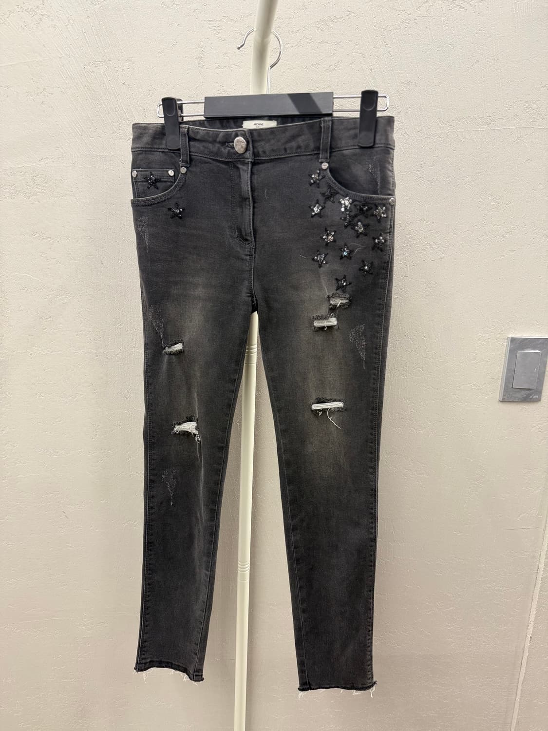 오브제 데미지 워싱 흑청 상품이미지2