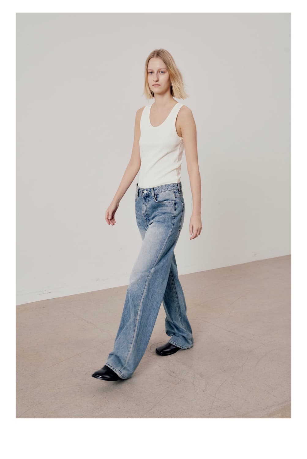 Facade pattern 클래식 스트레이트 데님 Faded blue S 상품이미지6