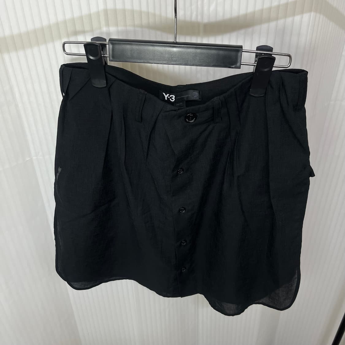 [xs] y-3 셔츠 레이어드 스커트 블랙 요지야마모토 치마 상품이미지1