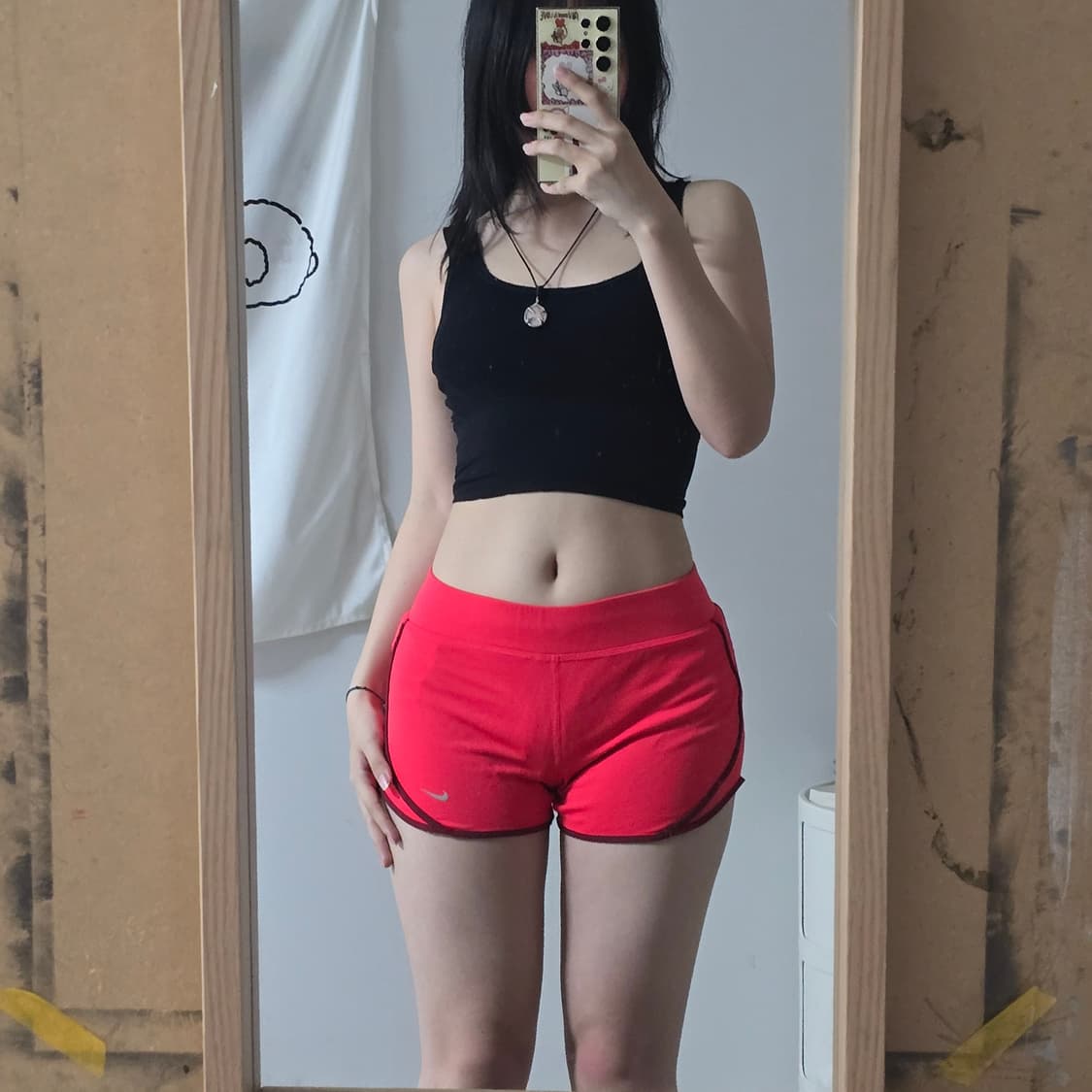 나이키 핑크 드라이핏 돌핀팬츠  S 상품이미지3