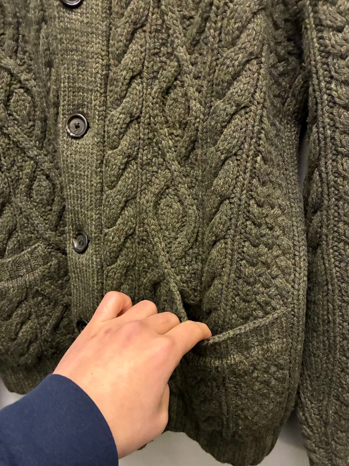 (L)00s 폴로랄프로렌 램스울 케이블 핸드니트 숄카라 가디건 상품이미지4