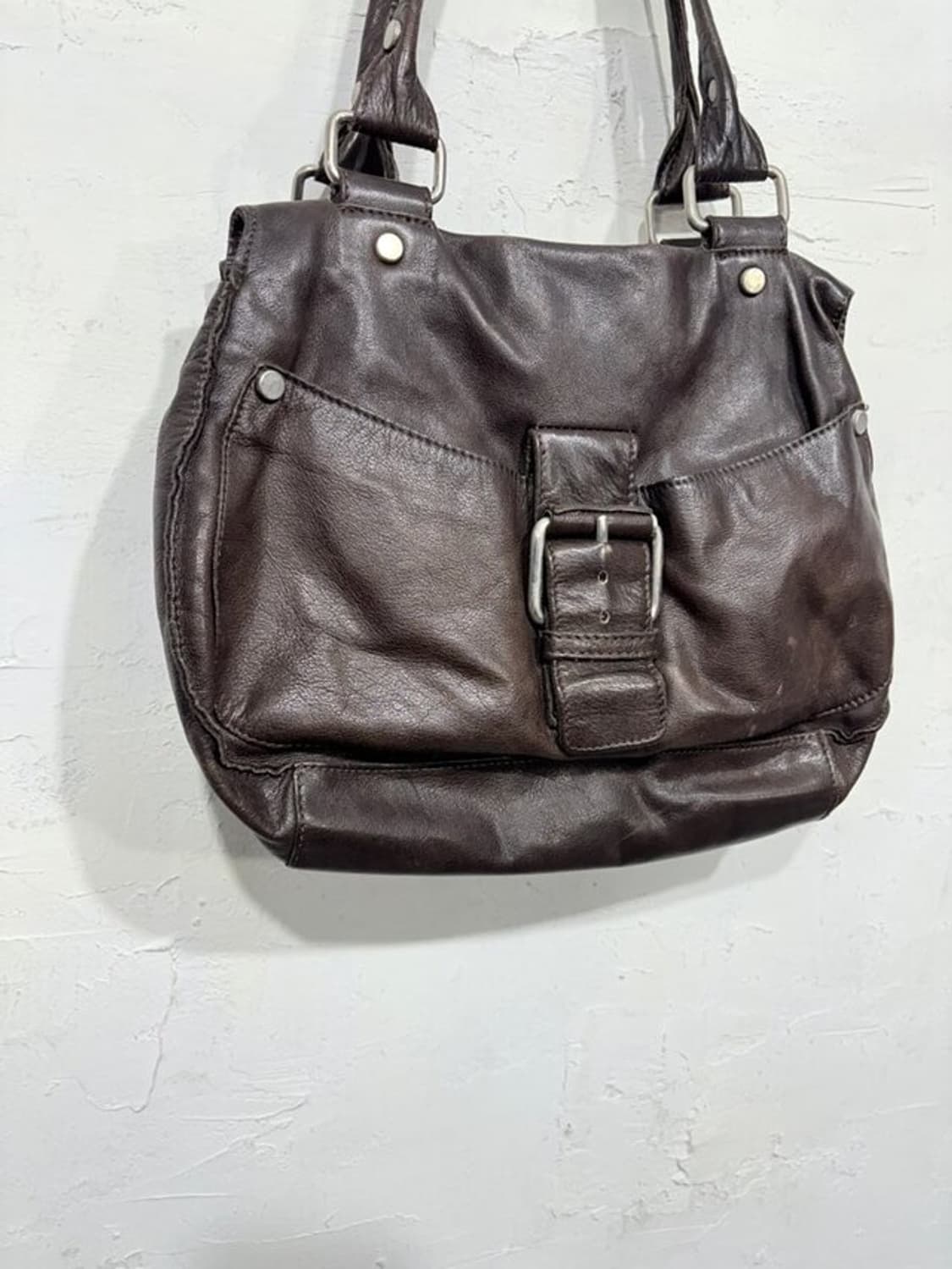 HIROKO KOSHINO Leather Buckle Shoulder B 상품이미지3