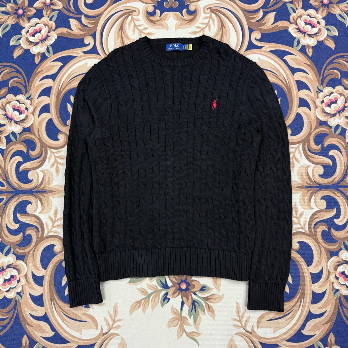(XL)폴로 랄프로렌 케이블 꽈배기니트(블랙) 상품이미지1