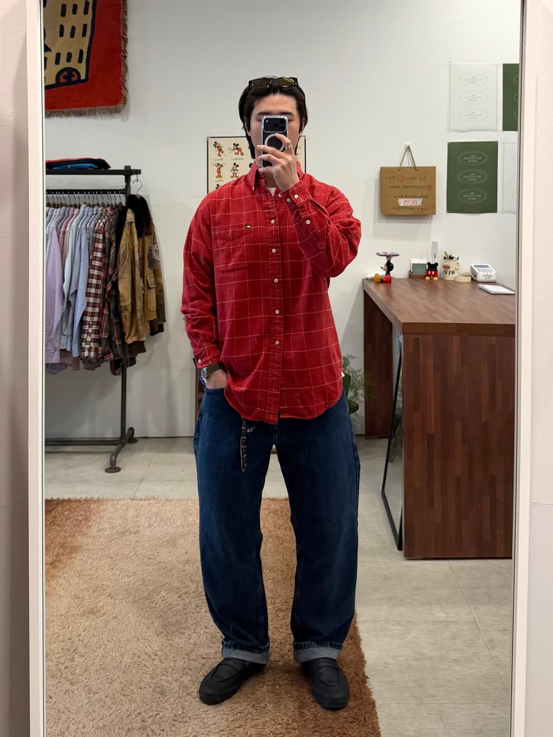 90s Tommy Hilfiger 타미힐피거 코튼 플란넬 체크 셔츠 상품이미지2