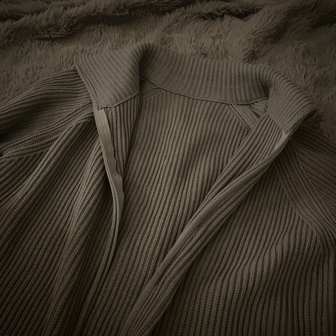 베이지 투웨이 니트집업 상품이미지2