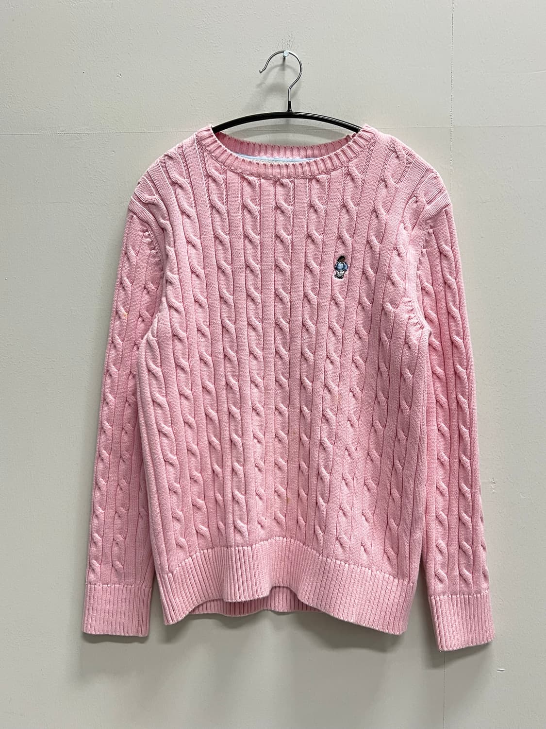 티니위니 케이블 꽈배기 니트 핑크 상품이미지2