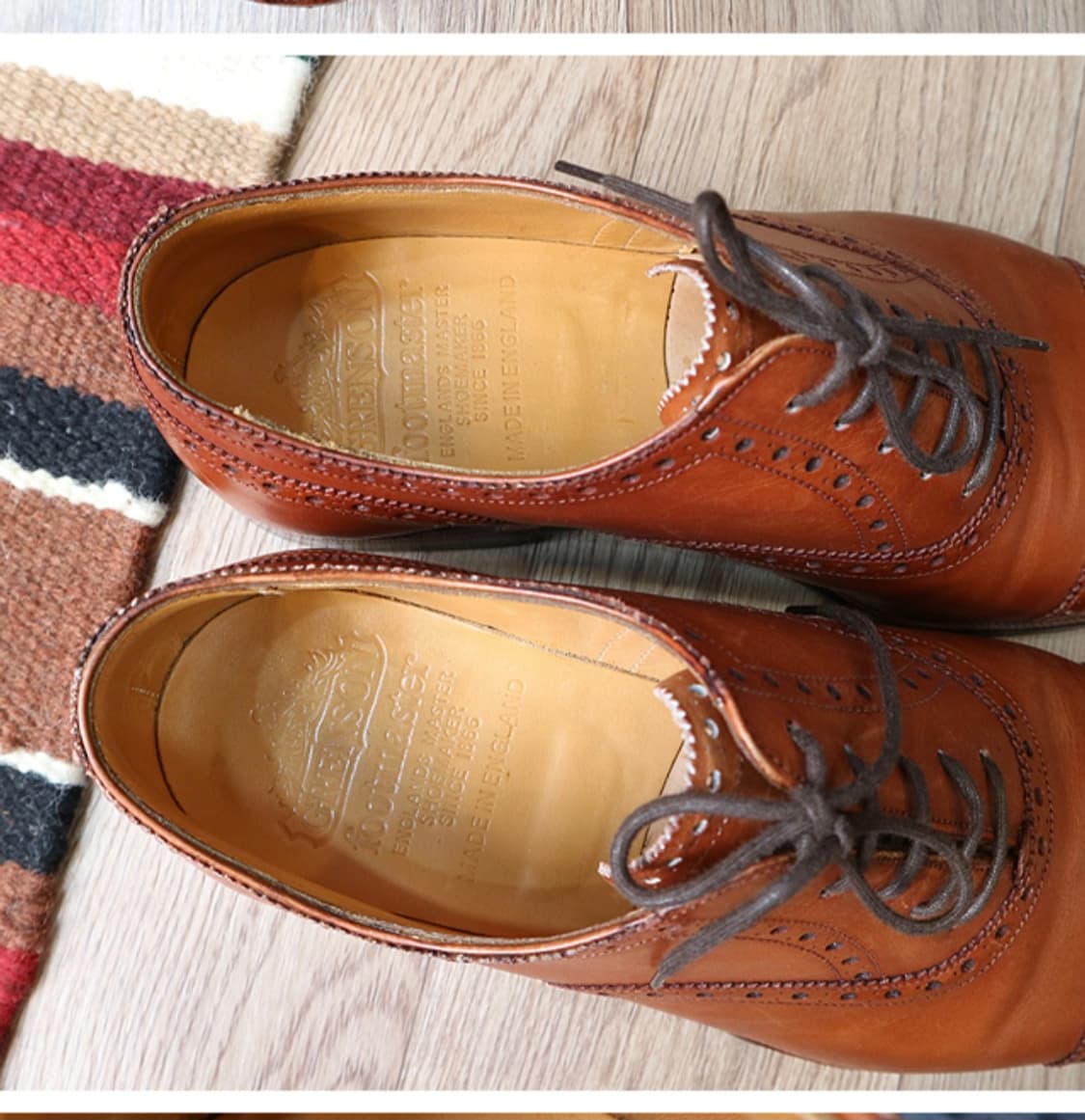 영국 메이드 grenson  그렌슨 가죽 윙팁  250F 상품이미지3