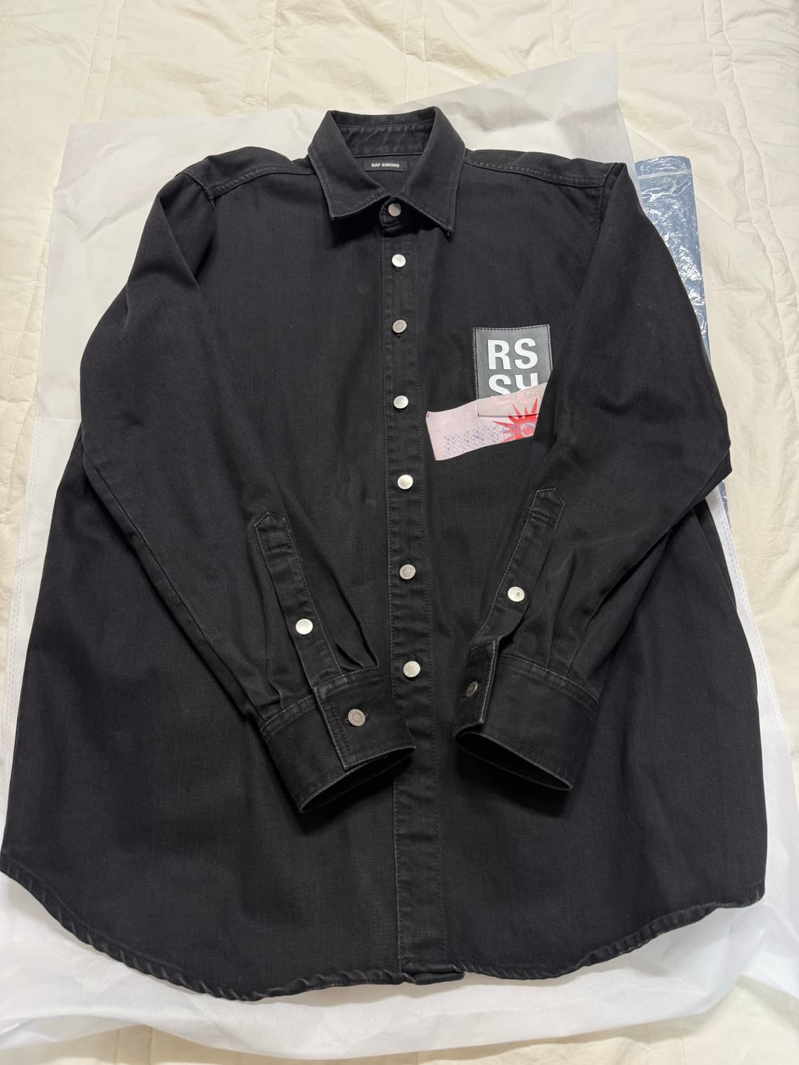 [m] 라프시몬스 패치 로고 데님셔츠 자켓 상품이미지2