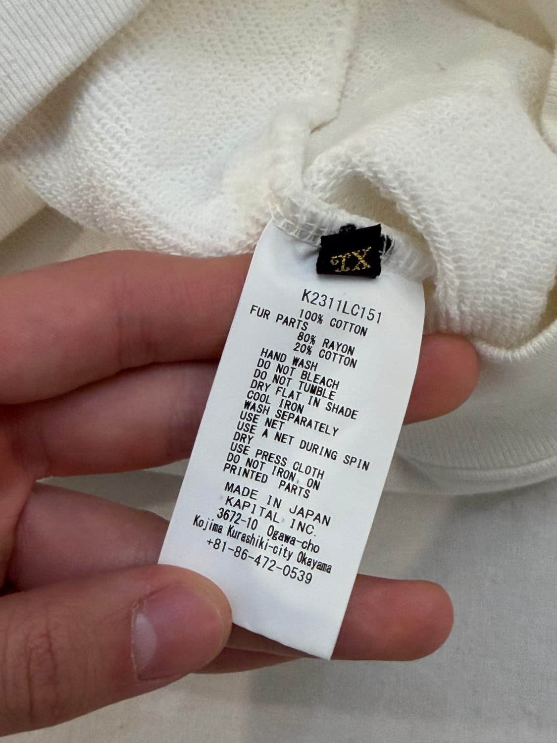 캐피탈 30 플리스 X 퍼 그리즐리 맨투맨 스웻셔츠 화이트 상품이미지4