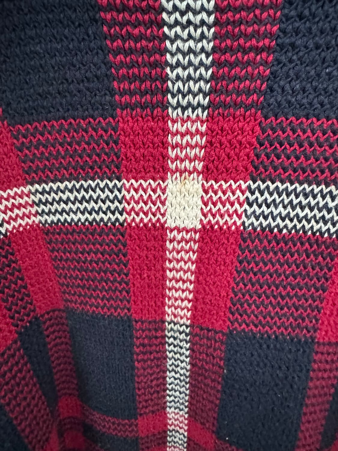 타미힐피거 빈티지 헤비 코튼 자수 로고 체크 패턴 니트 xl 상품이미지4