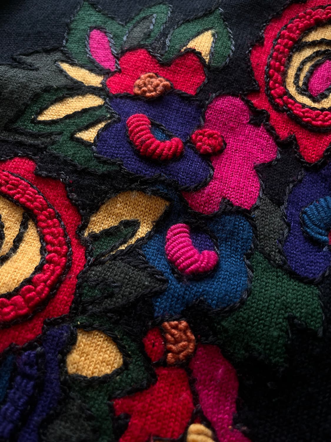 1990s Lamanie 3D Floral Trim Wool Knit 상품이미지7