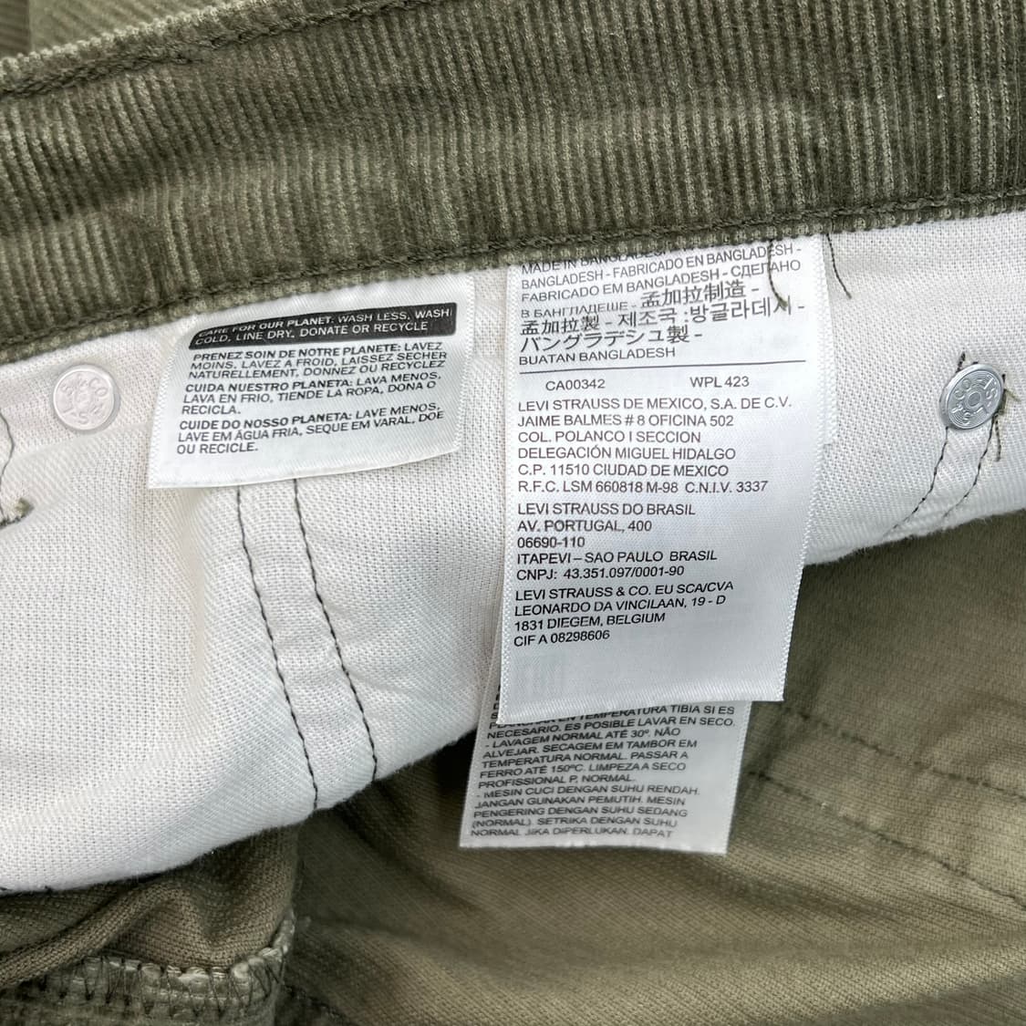 리바이스 502 코듀로이 팬츠 r2574 상품이미지7