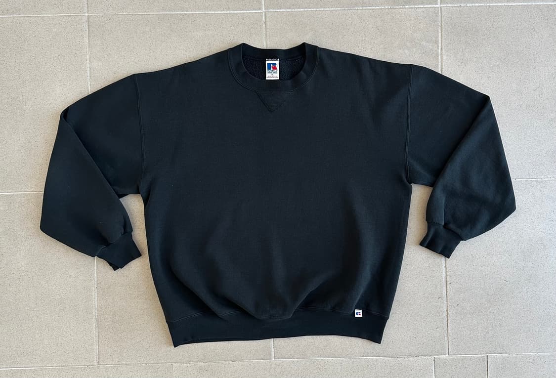 90s 빈티지 러셀 스웻셔츠 블랙 XL USA 상품이미지1