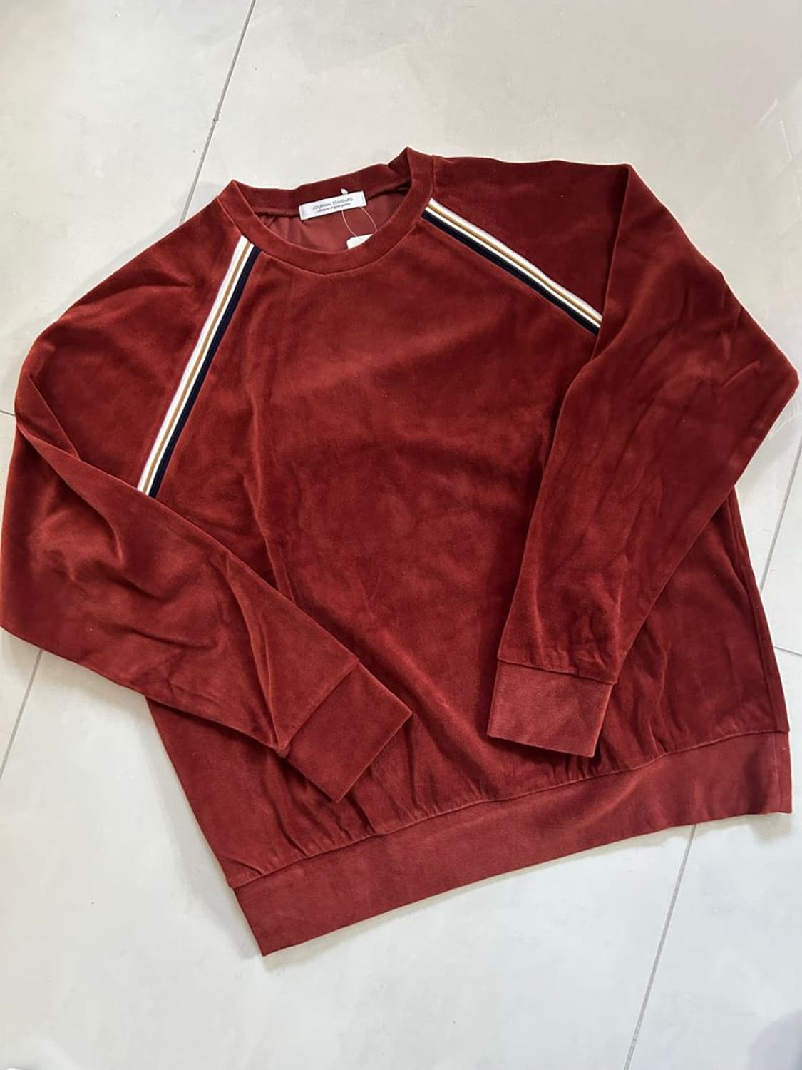VELOUR CREW NECK TOP 벨벳 크루넥 탑 상품이미지1