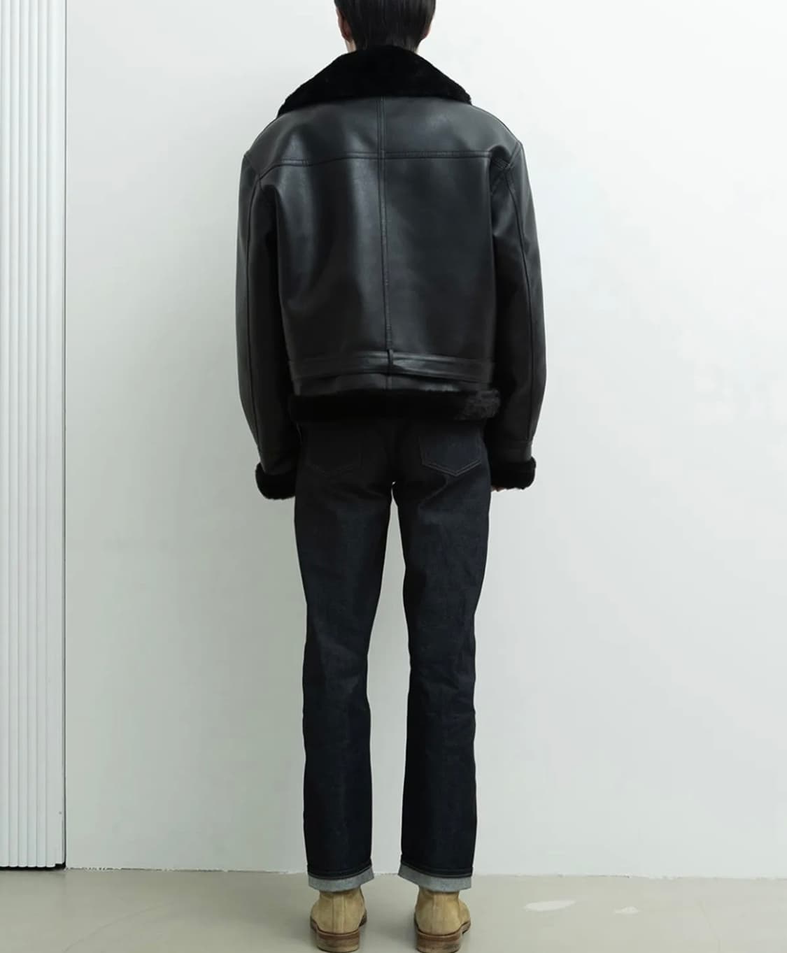 003 비건 레더 벨트 무스탕 블랙 미착용 새상품 상품이미지2