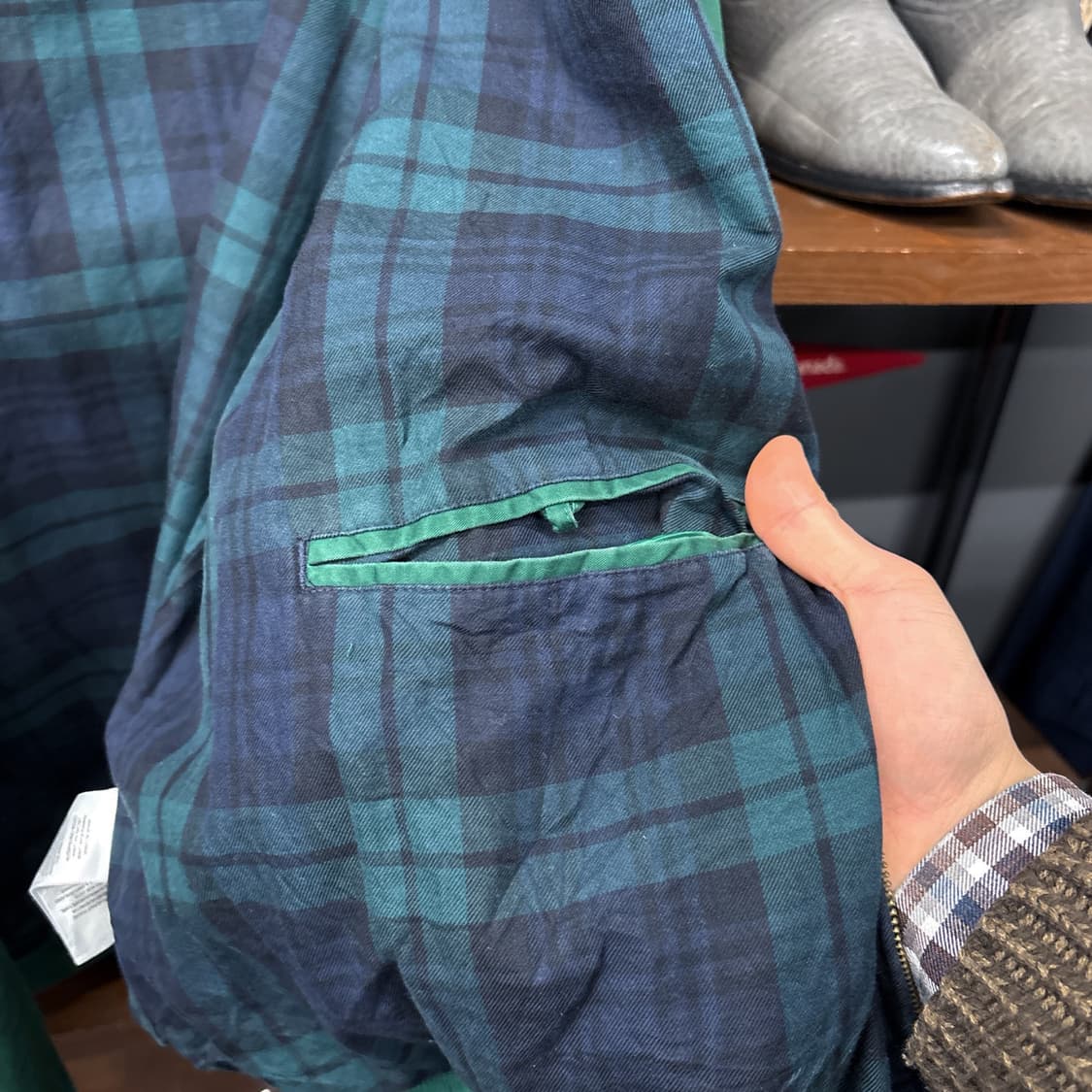 신형라벨 폴로 랄프로렌 헤링턴자켓 탈론 블랙와치 라이닝 진녹색 N687 상품이미지7