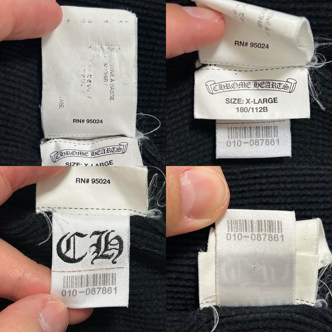 크롬하츠 플로랄 크로스 써멀 후드 집업 블랙 상품이미지9