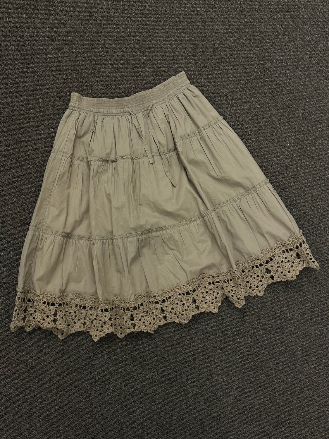 OS)재패니즈 빈티지 크로쉐 레이어드 밴딩 스커트 상품이미지1