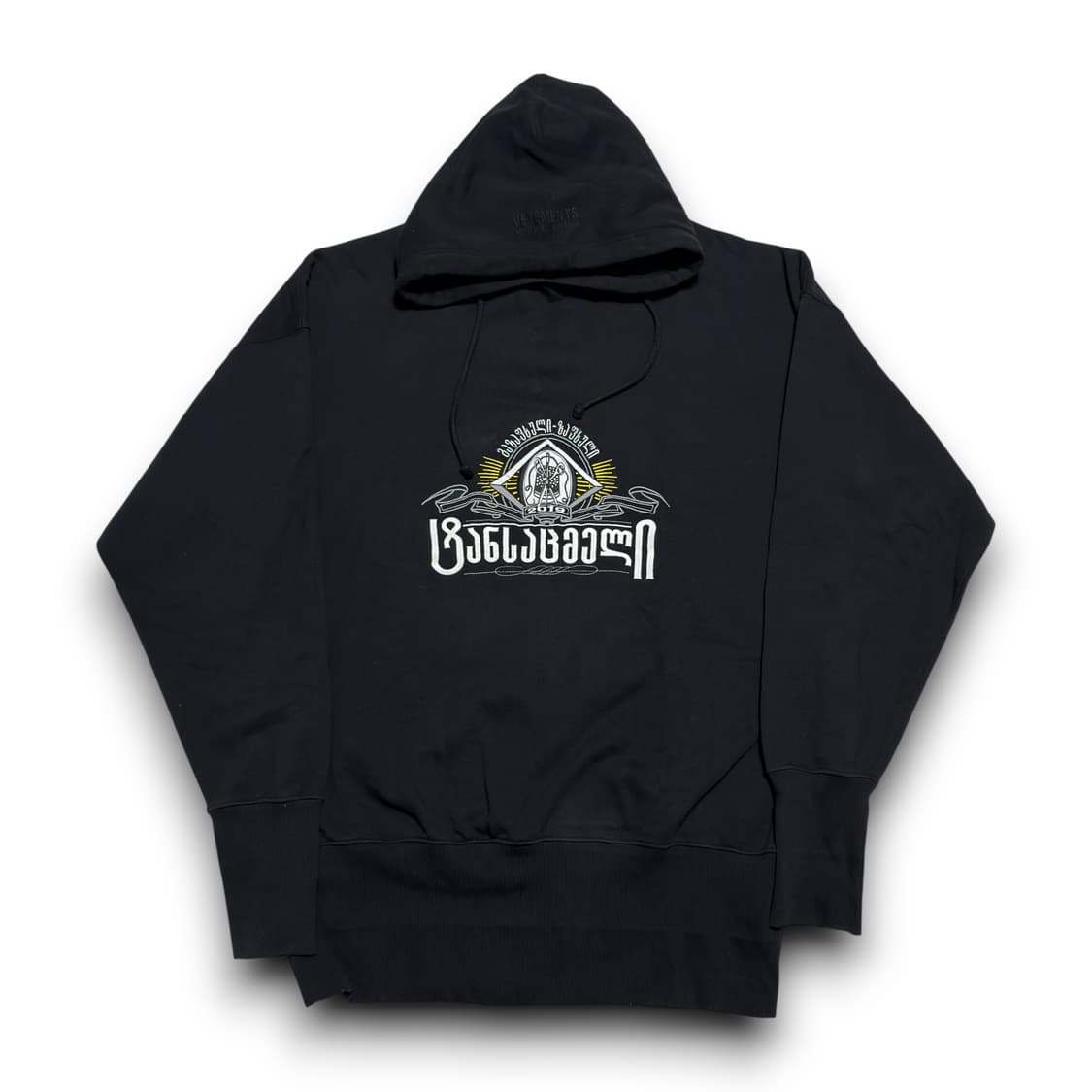 Vetements 2019 ETE 조지아 로고 블랙 후드티 상품이미지1