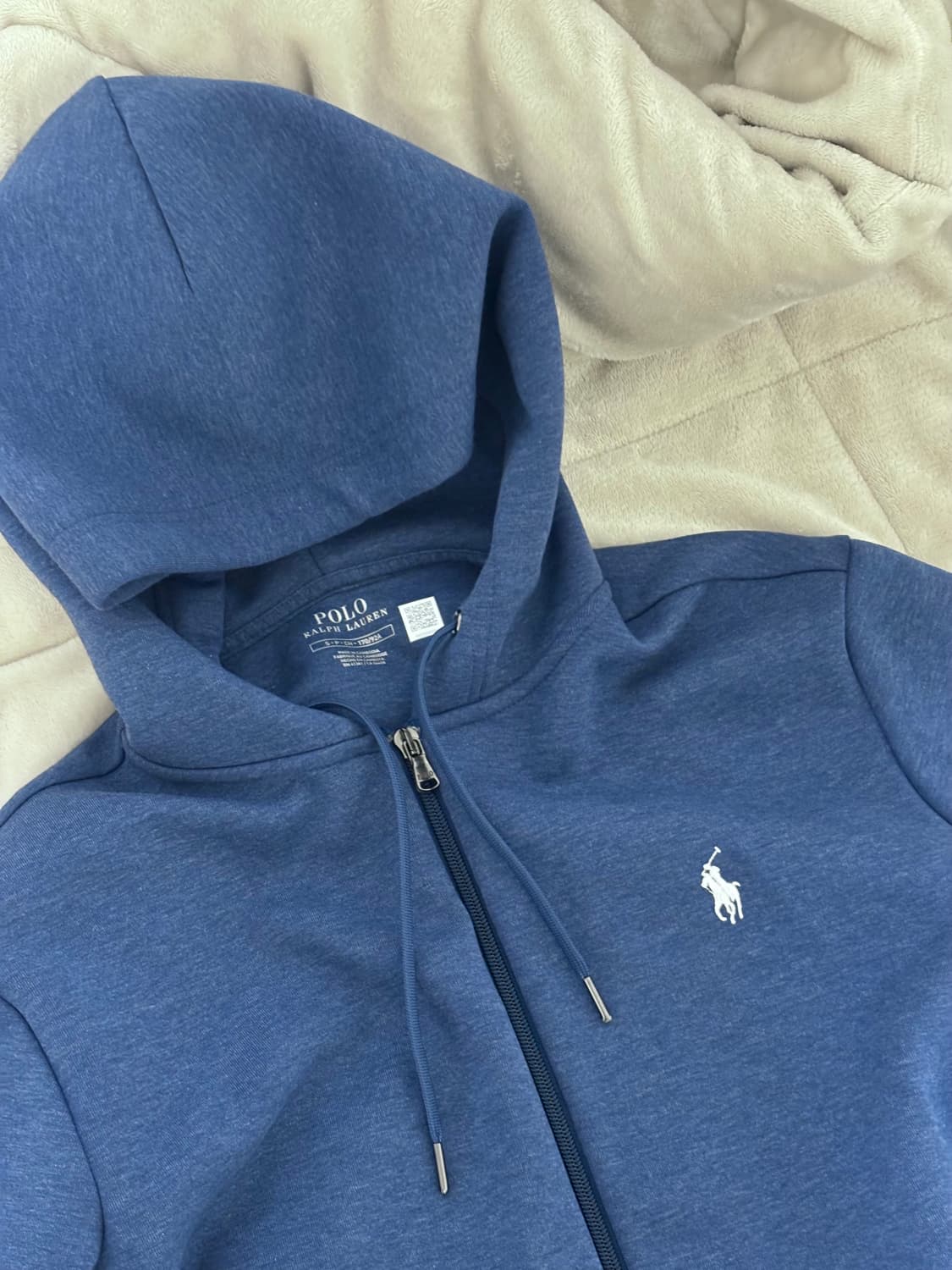 폴로 롱슬리브 후드집업 블루 상품이미지2